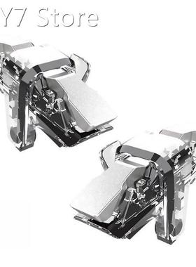 2 Pcs X7 Silver Mobile Game Controller Joystick Trigger Game