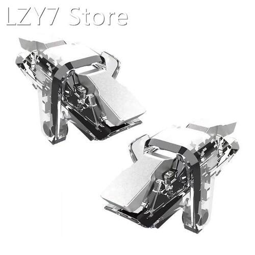 2 Pcs X7 Silver Mobile Game Controller Joystick Trigger Game