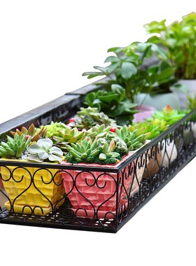 Balcony flower rack hanging wrought iron railing wall hangin