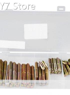 60Pcs M8 Dowel Screw Woodworking Furniture Connector Double