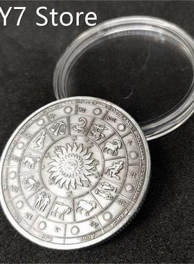 1PCS Twelve Constellation Commemorative Coin Goddess Of Fort