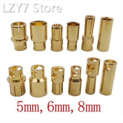 5Pairs Brass 5.0mm 6.0mm 8.0mm Bullet Male Female Banana Plu