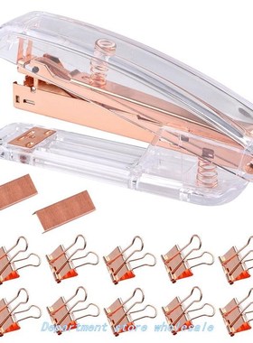 Rose Gold Stapler Acrylic Desktop Stapler with 1000 PCS Rose