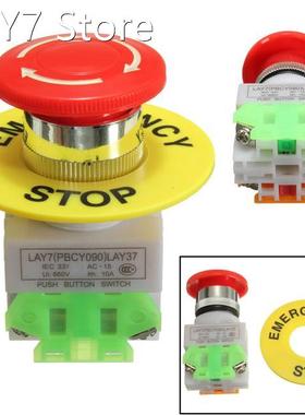 Red Mushroom Cap 1NC DPST Emergency Stop Push Button Swi