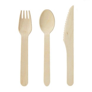 disposable wooden cutlerypack -forks() knives) and
