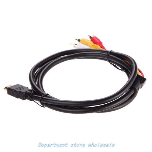 1.5m HDMI To 3-RCA Video Audio AV Component Converter Adapte