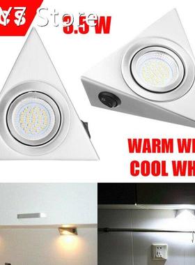 2pcs Triangle LED Lamp Kitchen Under Cabinet Cupboard Wall L