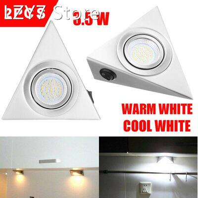 2pcs Triangle LED Lamp Kitchen Under Cabinet Cupboard Wall L