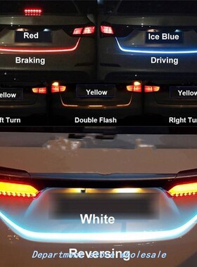 1pc universal 1.2m 12V RGB Flow Type LED Car Tailgate Strip