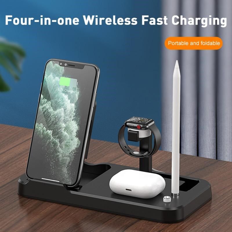 4 in 1 foldable 10w qi wireless charger suitable for iphone
