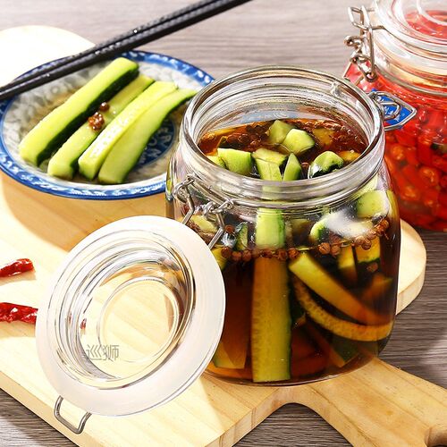 Sealed jar glass food bottle pickled lemon honey pomelo tea