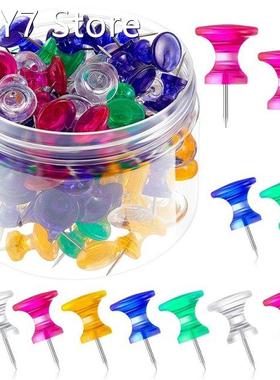 100 Pieces Giant Push Pins Clear Thumb Tacks Steel Point 1 I