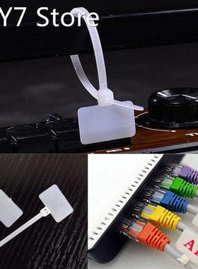 Self-Locking Label Tie 100Pcs Zip Ties Write Wire Power Cabl