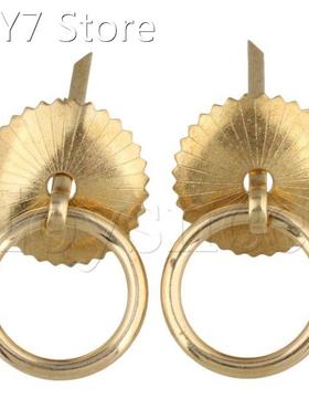 2x Golden Jewelry Box Pull Handle Hardware and U-Shaped Pin