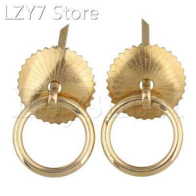 2x Golden Jewelry Box Pull Handle Hardware and U-Shaped Pin