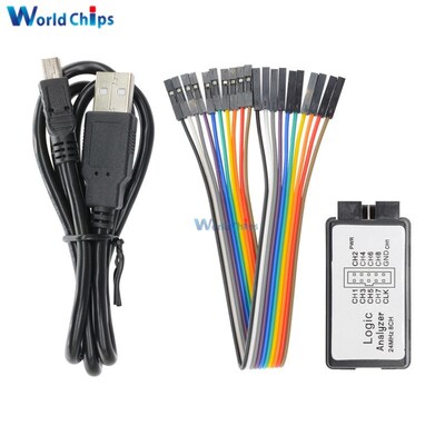 USB 24MHz 8CH 24MHz LogiC AnALyzer DeviCe Set USB CABLe For