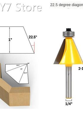 1Pc 1/4 Shank 15 Degree 22.5 Degree Chamfer Bevel Edging Ro