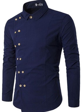衬衫Mens Formal Shirts Men Long Sleeve Slim Fit  Shirt