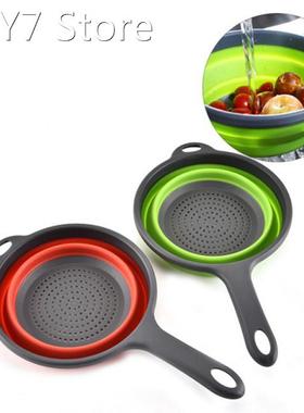 Collapsible Vegetable Fruits Colander with Handle Noodle Dra