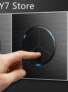 86 Type 1 2 3 4 Gang 1 Way 2 Way Wall Switch Household Black