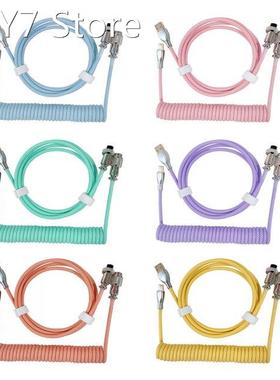 2 in 1 Coiled Aviator Wire Type-C to USB Cable for Mechanica