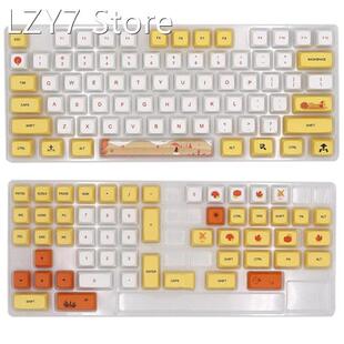 Yellow White Ethermal Dye Sublimation Fonts PBT Keycap For W