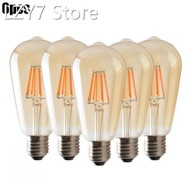 6pcs E27 Retro Edison LED Filament Bulb Lamp ST64 4W 110V Di