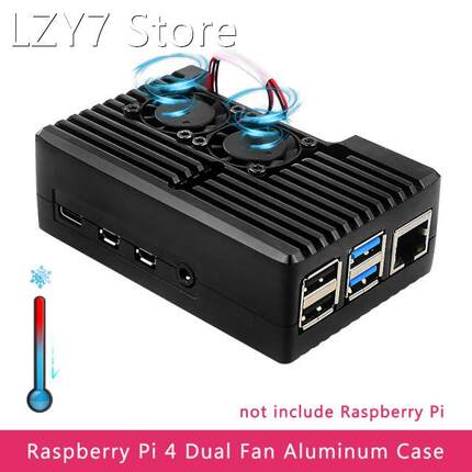 Raspberry Pi 4 Armor Shell Aluminum Case with Dual Fan Activ