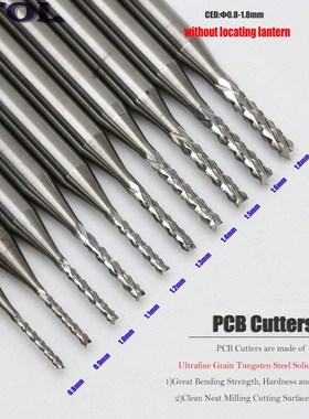 10pc 0.8-1.8MM CNC PCB Router Bit ungsten bide Milling Cutte