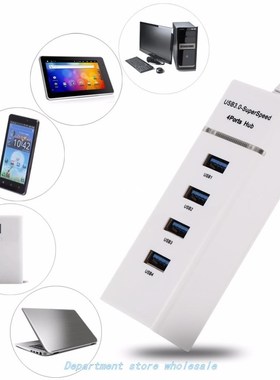 High Speed 4 Port USB 3.0 Hub Converter Adapter Portable Ext