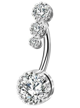 Crystal Belly Piercing Button Rings Bar Barbell Drop Dangle