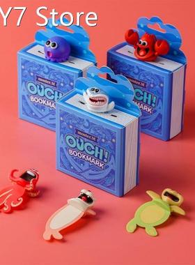 Lobster-shaped Page Tag Jellyfish-shaped Bookmark 3D PVC Boo