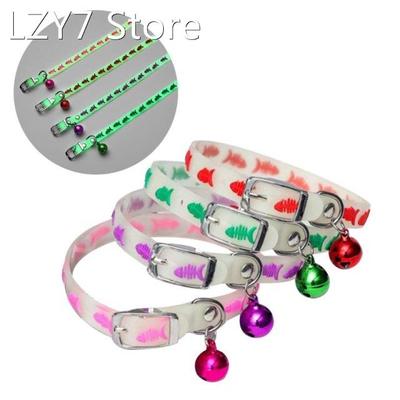 Pet Glowing Collars with Bells Glow at Night Dogs Cats Neckl