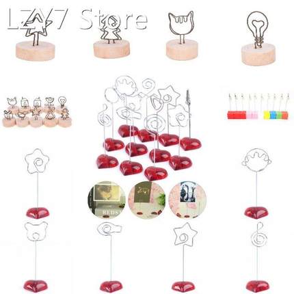 1PC Wooden Photo Clip Memo Name Card Hanging Stand Note Item