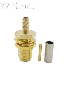 Gold-Plated SMA Connector SMA Female Jack Center Nut Bulkhea