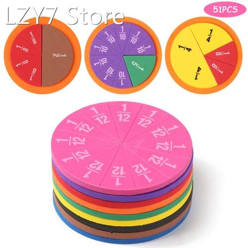 51Pcs EVA Round Shape Fractions Addition And Subtraction Ins