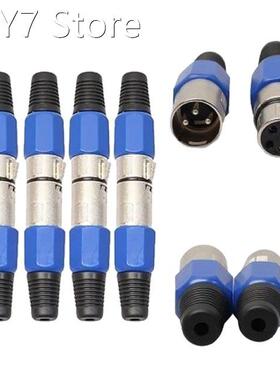 2pcs 3 Pins XLR Connector Female + Male MIC Jack Plug Audio