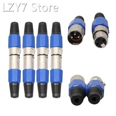 2pcs 3 Pins XLR Connector Female + Male MIC Jack Plug Audio