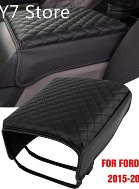 Auto Center Console Cover Leather Armrest Cover Pad Black Fo