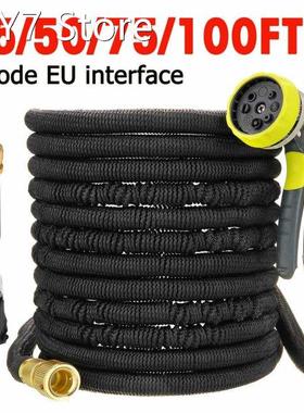 25/50/75/100FT EU Garden Hose Expandable High Pressure Car W