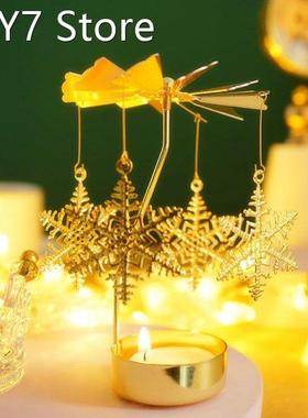 New Gold Silver Candlesticks Rotating Romantic Rotation Spin