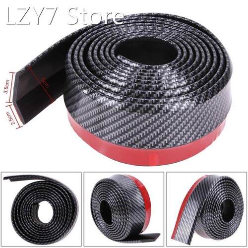 Universal Car Lip Skirt Protector Carbon Fiber Rubber Soft F