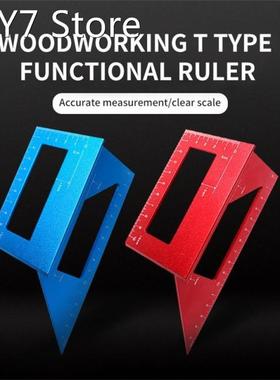 Aluminum Alloy Woodworking Scriber T Ruler 45/90 Degrees Squ