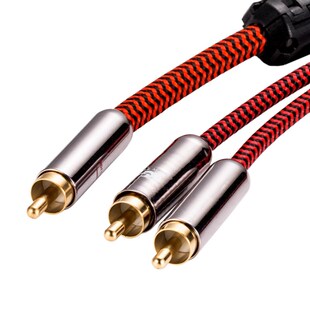 Hifi Subwoofer Cable RCA to 2 RCA Splitter Y Cable for Mixer