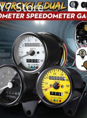 Universal Motorcycle LED Backlight Dual Odometer KM/H Speedo