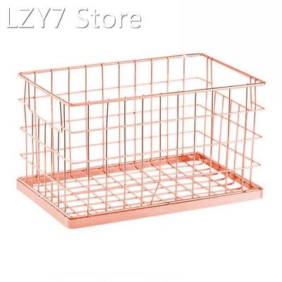 Iron Storage Basket Simple Hollow Metal Wire Desktop Organiz
