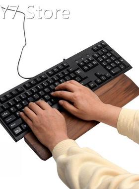 Keyboard Wrist Rest Pad Pain Relief Non Slip Walnut Wood Pol