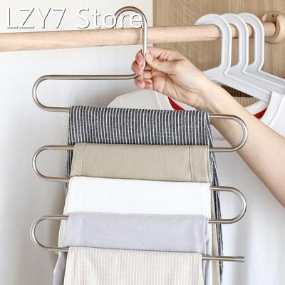 5 Layers Stainless Steel Clothes Hangers Pants Storage Hange