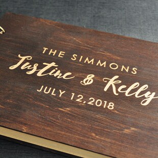 Personalized Guest Book Rustic Wedding Guest Book Wood Custo