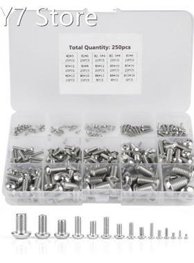 250Pcs/Set M2-M10 Machine Screws Set Stainless Steel Screws